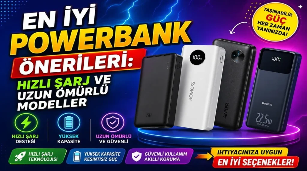 En İyi Powerbank Önerileri: Hızlı Şarj ve Uzun Ömürlü Modeller