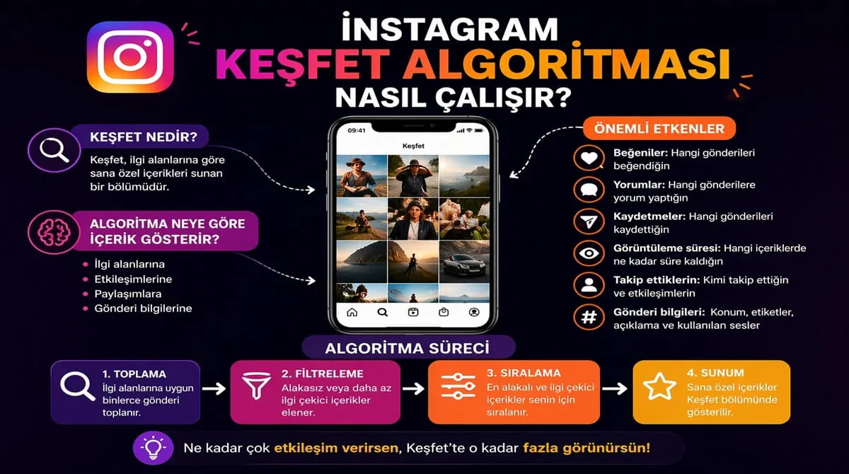 İnstagram Keşfet Algoritması Nasıl Çalışır? (2026)