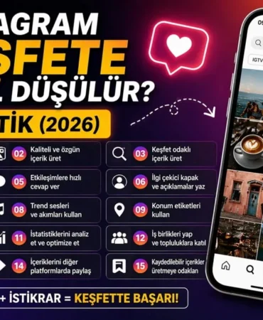 Instagram Keşfete Nasıl Düşülür? 15 Taktik (2026)