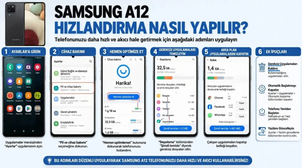 Samsung A12 Hızlandırma Nasıl Yapılır?
